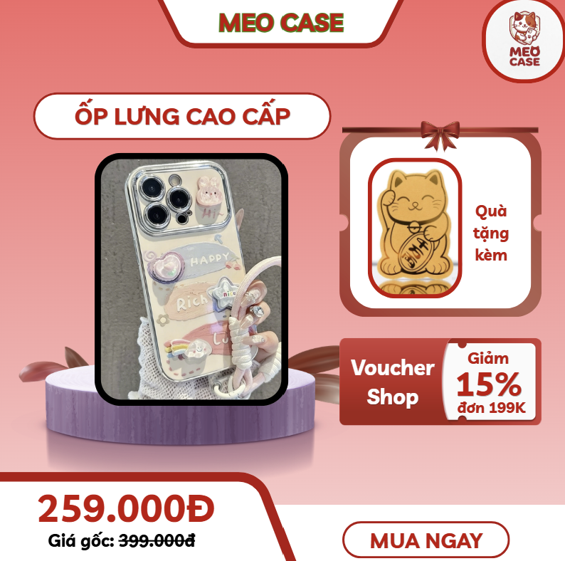 Ốp lưng chính hãng Meo Case cao cấp chống sốc bảo vệ điện thoại
