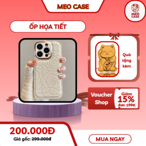 Ốp Điện Thoại Họa Tiết Hoa Văn Tối Giản