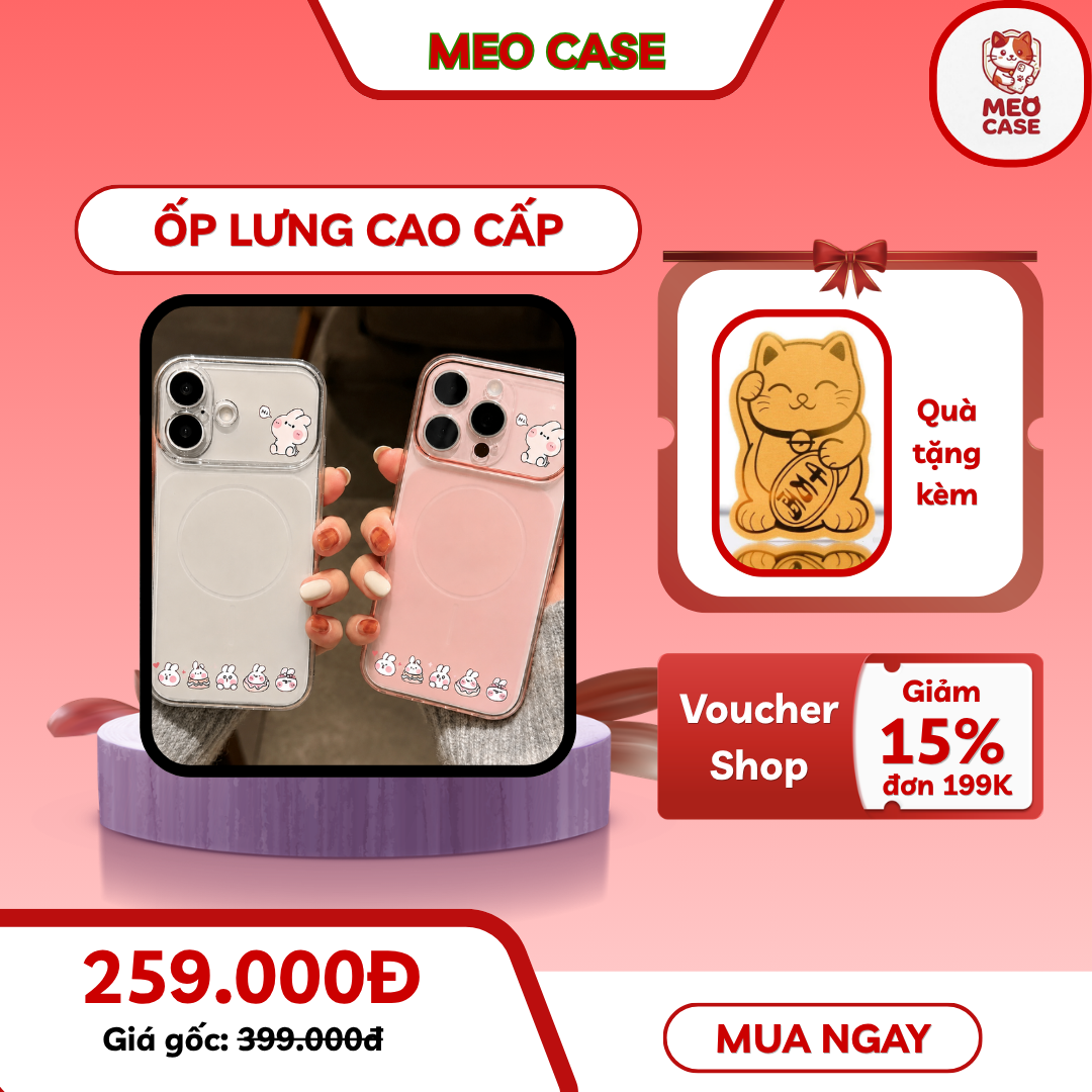 Ốp Lưng Nhám Mờ Thỏ Dễ Thương